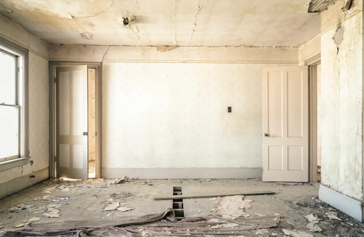 Waste disposal crew managing a cleanout project in North Merritt Island